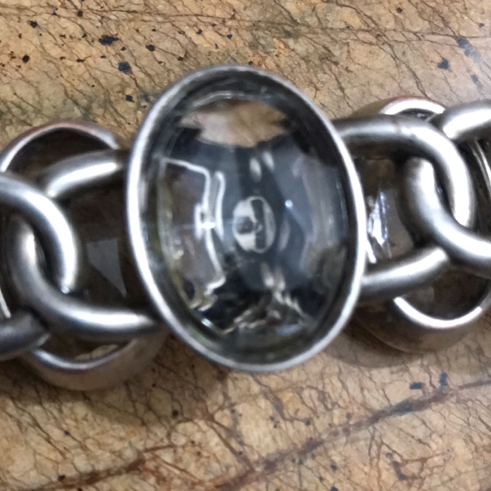 Graziano  Big Crystals Silver Stretch Bracelet - Picture 11 of 11